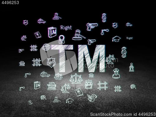 Image of Law concept: Trademark in grunge dark room