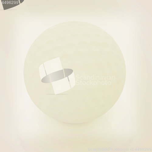 Image of Golf ball. 3D rendering. Vintage style