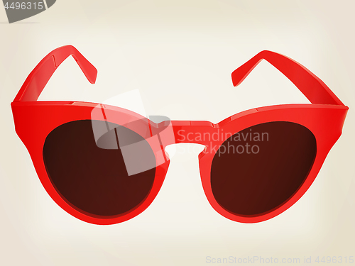 Image of Cool red sunglasses. 3d illustration. Vintage style