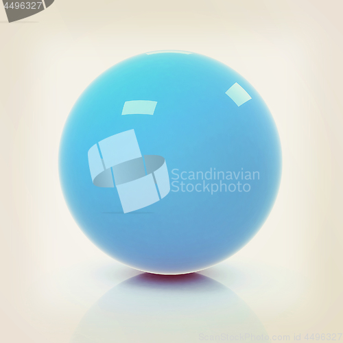 Image of Blue 3D rendering of sphere.. Vintage style