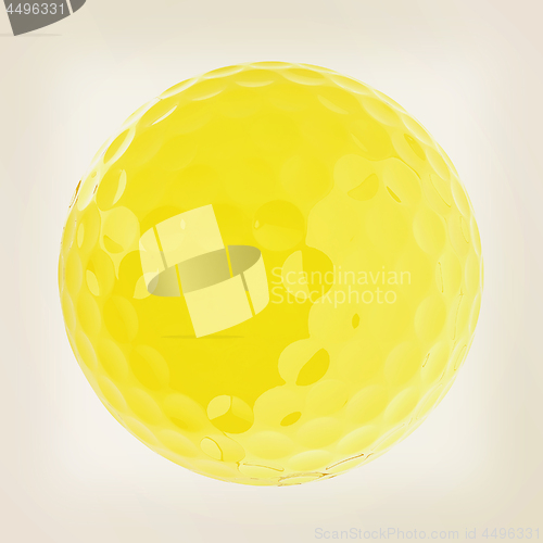 Image of Golf ball. 3D rendering. Vintage style