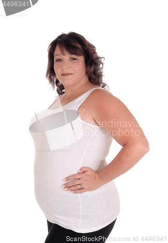 Image of Oversized woman in white t-shirt