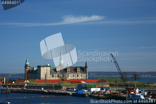 Image of Kronborg Castle viewed from the ferry to Sweden