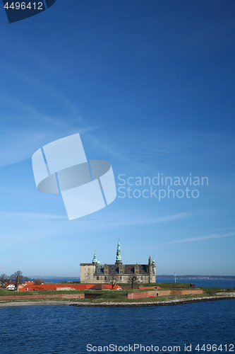 Image of Kronborg Castle viewed from the ferry to Sweden