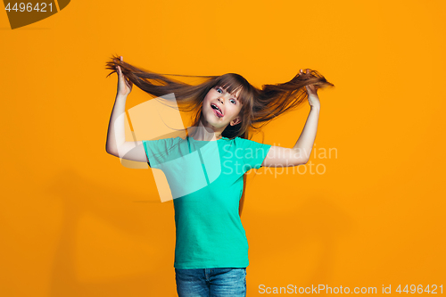 Image of The squint eyed teen girl with weird expression