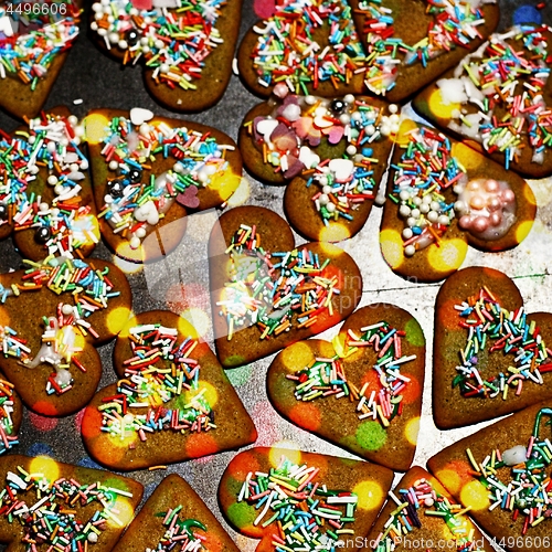 Image of Homemade christmas cookies on a dark table