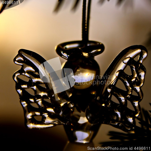 Image of Toy glass angel decoration on the xmas tree