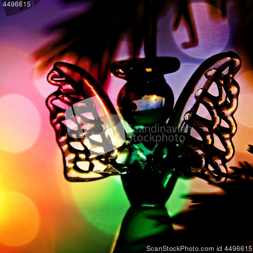 Image of Toy glass angel decoration on the xmas tree