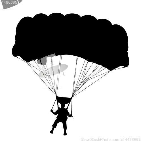 Image of Skydiver flying with parachute