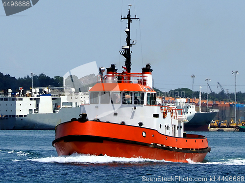 Image of Tugboat Underway In Harbour.