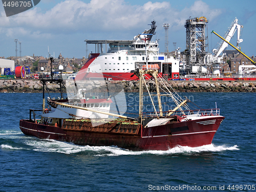 Image of Fishing Boat Leaving Port.