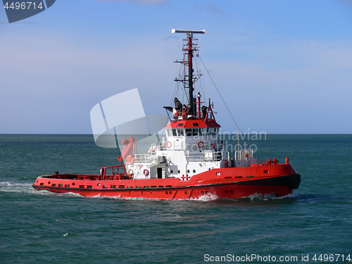 Image of Tugboat Underway at Sea.