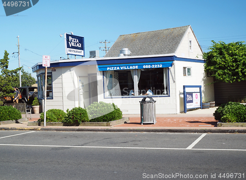 Image of editorial Pizza Village restaurant in Montauk New York