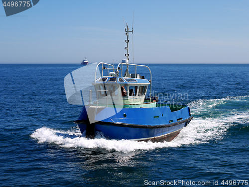 Image of Harbour Tugboat at Speed.