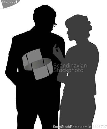 Image of Man and woman discreet conversation