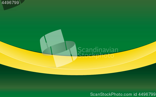 Image of Simple abstract empty green background with bright yellow ribbon