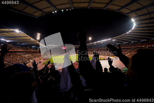 Image of soccer fans support their favorite sports team