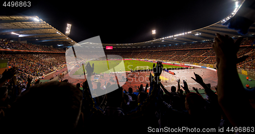 Image of soccer fans support their favorite sports team