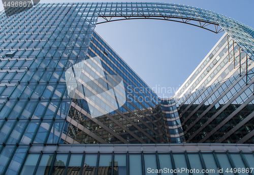 Image of glass office building in the Brussels