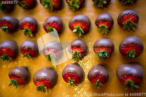 Image of dark chocolate covered strawberries