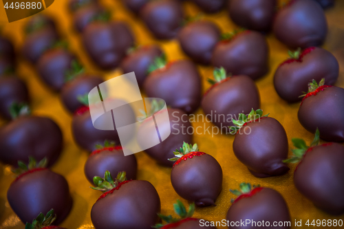 Image of dark chocolate covered strawberries