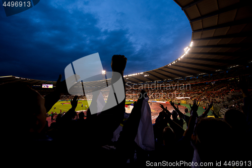 Image of soccer fans support their favorite sports team