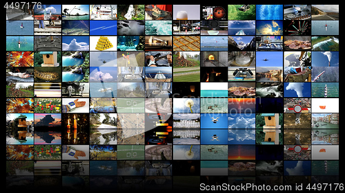 Image of Big multimedia video wall widescreen Web streaming media TV