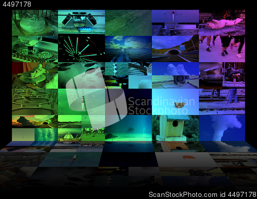 Image of Big multimedia video wall widescreen Web streaming media TV