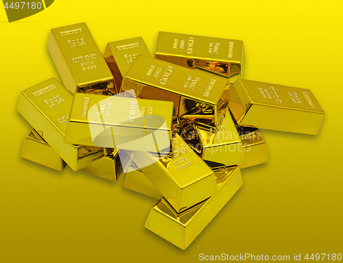 Image of Bunch of golden bars as a Financial concepts 