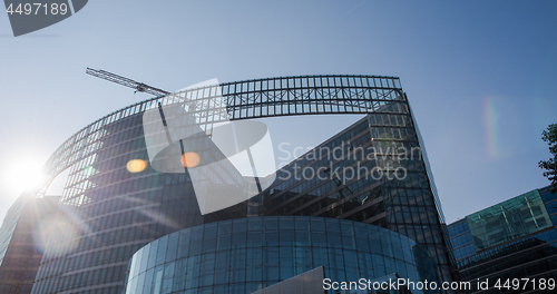 Image of glass office building in the Brussels