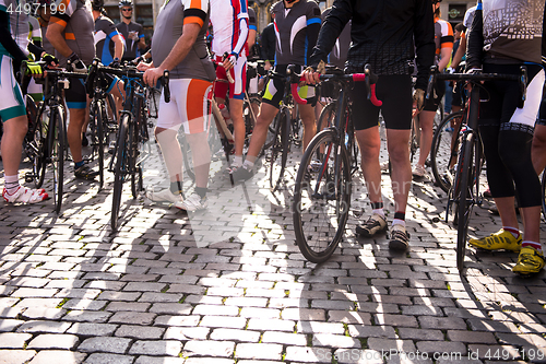 Image of Group of professional cyclists