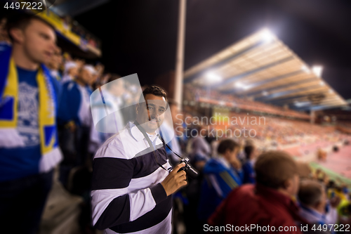 Image of portrait of a male football fan