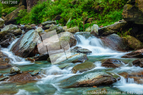 Image of Bhagsu waterfall. Bhagsu, Himachal Pradesh, India