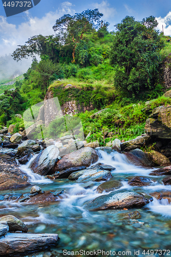 Image of Bhagsu waterfall. Bhagsu, Himachal Pradesh, India