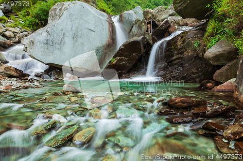 Image of Bhagsu waterfall. Bhagsu, Himachal Pradesh, India