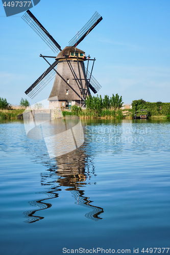 Image of Windmills at Kinderdijk in Holland. Netherlands