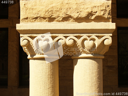 Image of Architectural detail of stone columns carving and texture