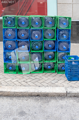 Image of Stacked Water Crates