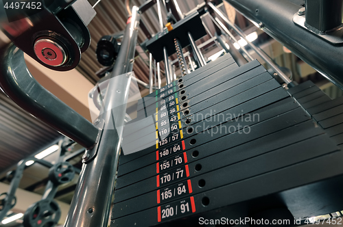 Image of Weights in gym machine