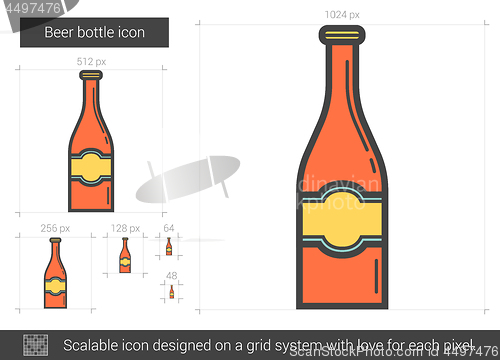 Image of Beer bottle line icon.