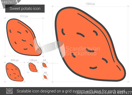 Image of Sweet potato line icon.