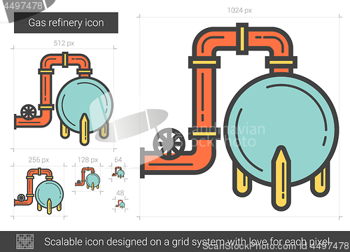 Image of Gas refinery line icon.
