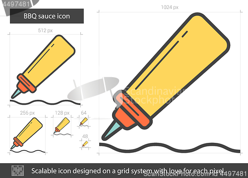 Image of BBQ sauce line icon.