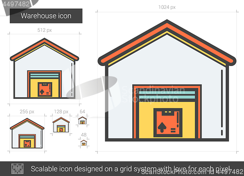 Image of Warehouse line icon.