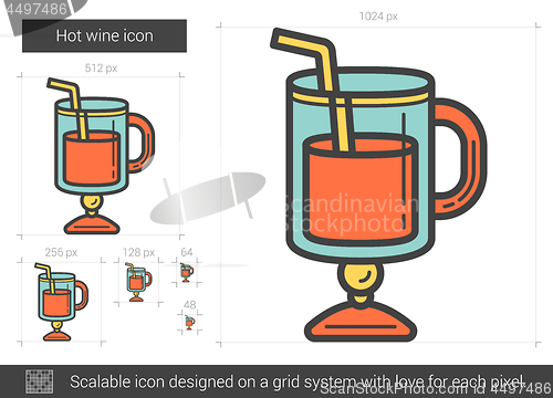 Image of Hot wine line icon.