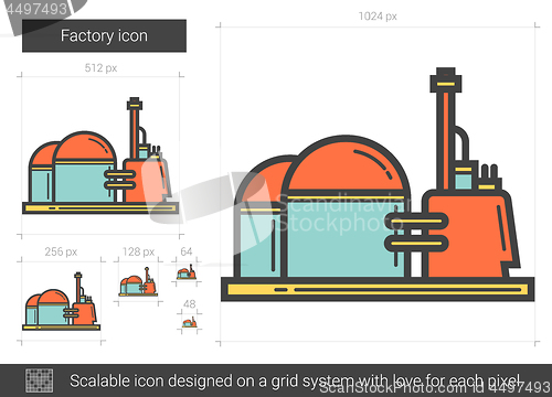 Image of Factory line icon.