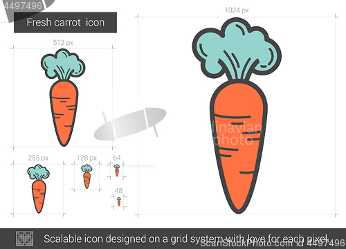Image of Fresh carrot line icon.