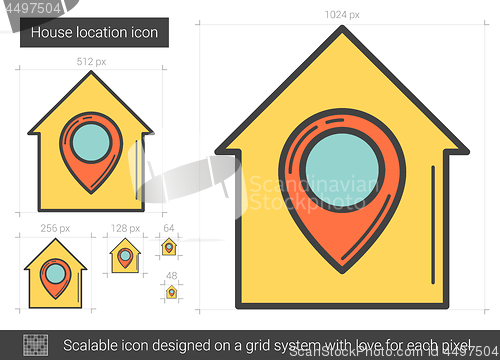 Image of House location line icon.