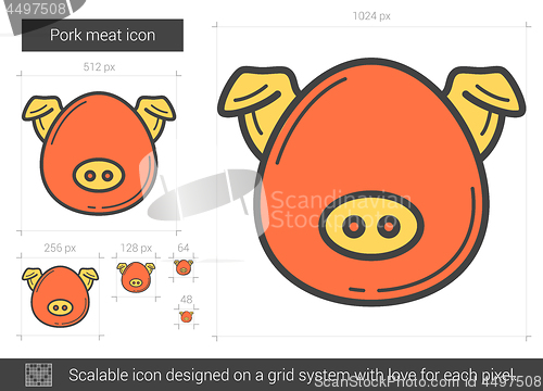 Image of Pork meat line icon.