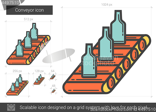 Image of Conveyor line icon.